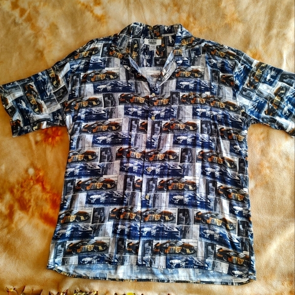 CITY STREETS RETRO NASCAR BUTTON DOWN SHIRT SLEEVE SHIRT. SIZE XL. - Picture 2 of 7